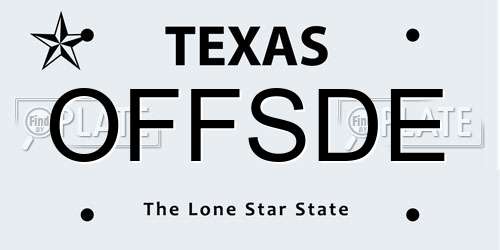 OFFSDE Texas License Plate