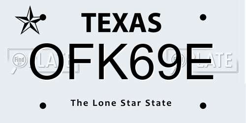 OFK69E Texas License Plate