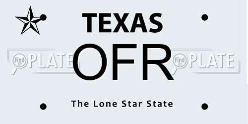 OFR Texas License Plate