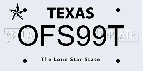 OFS99T Texas License Plate