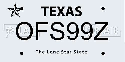 OFS99Z Texas License Plate