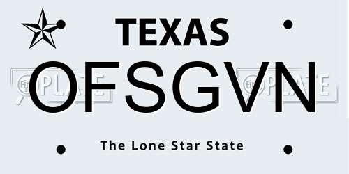 OFSGVN Texas License Plate