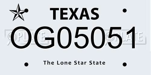 OG05051 Texas License Plate