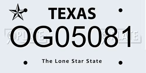 OG05081 Texas License Plate