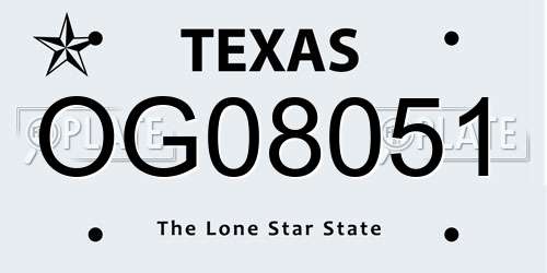 OG08051 Texas License Plate