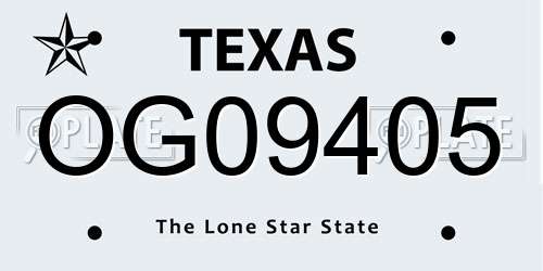 OG09405 Texas License Plate