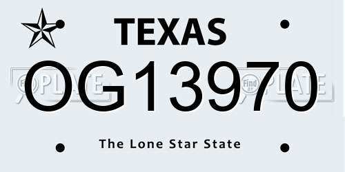 OG13970 Texas License Plate