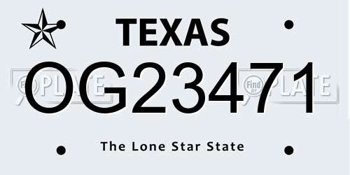 OG23471 Texas License Plate