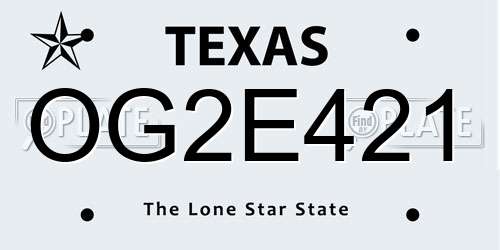 OG2E421 Texas License Plate