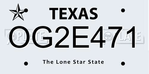 OG2E471 Texas License Plate