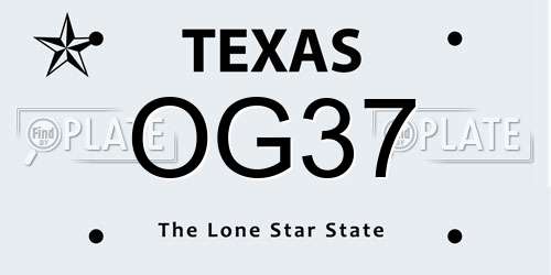 OG37 Texas License Plate