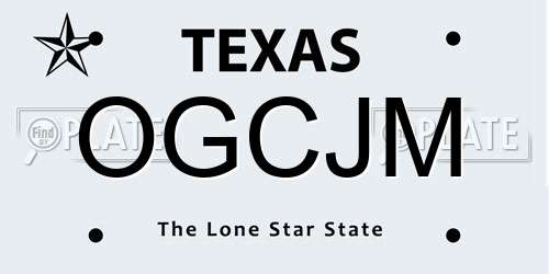 OGCJM Texas License Plate