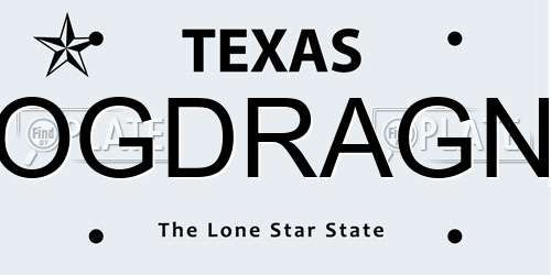 OGDRAGN Texas License Plate