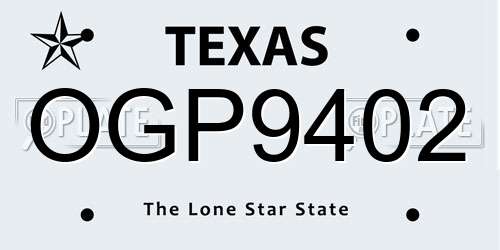 OGP9402 Texas License Plate