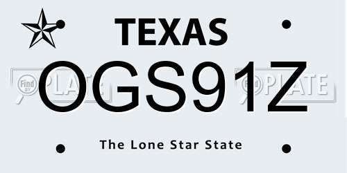 OGS91Z Texas License Plate