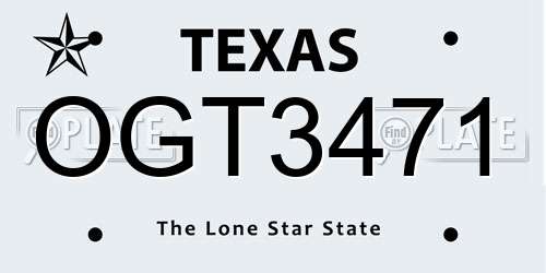 OGT3471 Texas License Plate