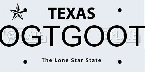OGTGOOT Texas License Plate