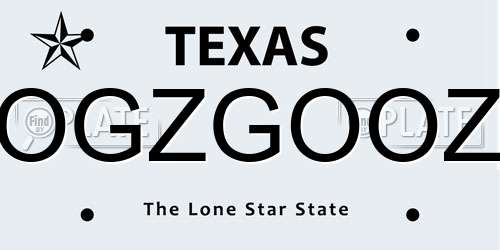 OGZGOOZ Texas License Plate