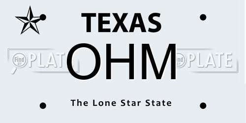 OHM Texas License Plate