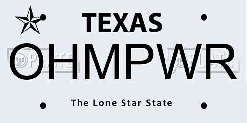 OHMPWR Texas License Plate