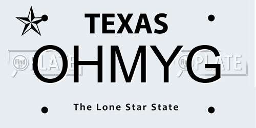 OHMYG Texas License Plate