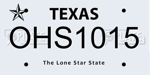OHS1015 Texas License Plate