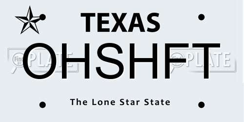 OHSHFT Texas License Plate