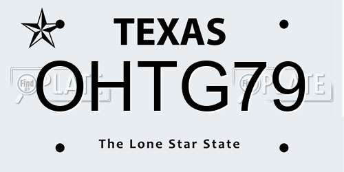 OHTG79 Texas License Plate