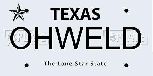 OHWELD Texas License Plate