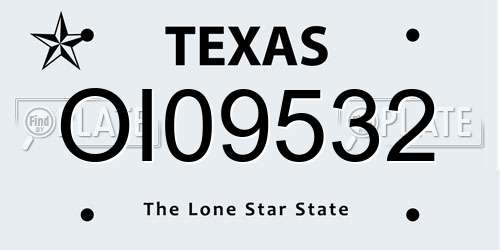 OI09532 Texas License Plate