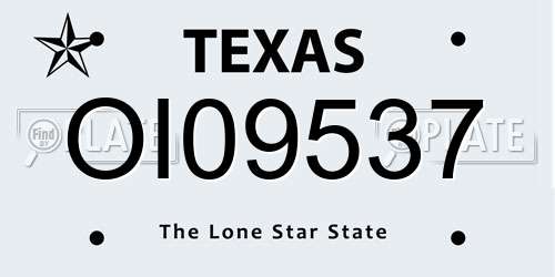 OI09537 Texas License Plate