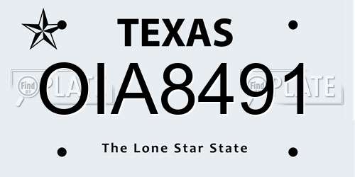 OIA8491 Texas License Plate