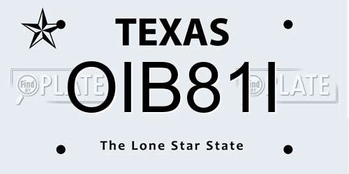 OIB81I Texas License Plate