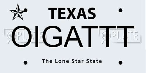 OIGATTT Texas License Plate