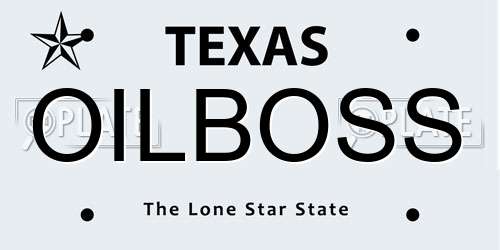 OILBOSS Texas License Plate