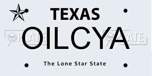 OILCYA Texas License Plate
