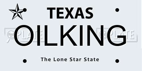 OILKING Texas License Plate