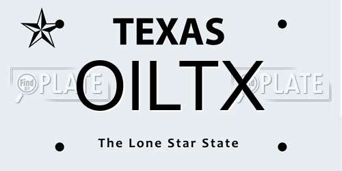 OILTX Texas License Plate