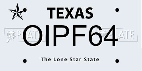 OIPF64 Texas License Plate
