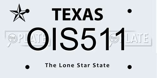 OIS511 Texas License Plate