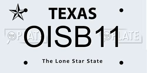 OISB11 Texas License Plate