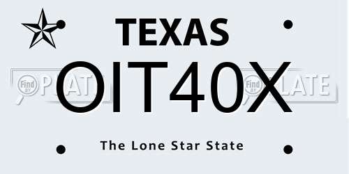 OIT40X Texas License Plate