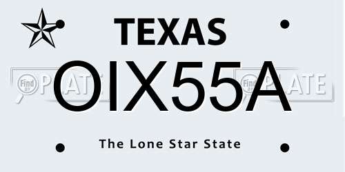 OIX55A Texas License Plate