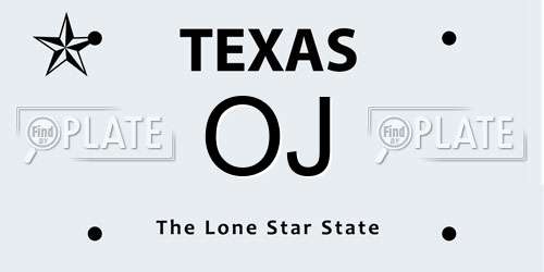 OJ Texas License Plate