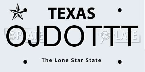 OJDOTTT Texas License Plate