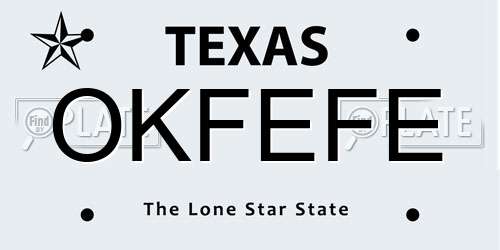 OKFEFE Texas License Plate