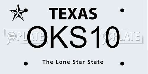 OKS10 Texas License Plate