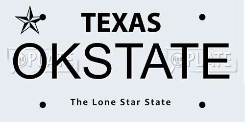 OKSTATE Texas License Plate