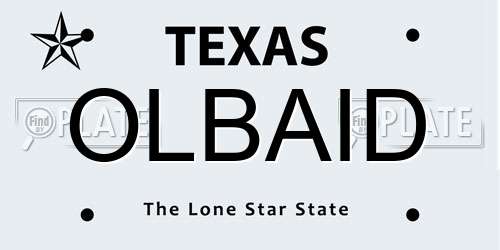 OLBAID Texas License Plate