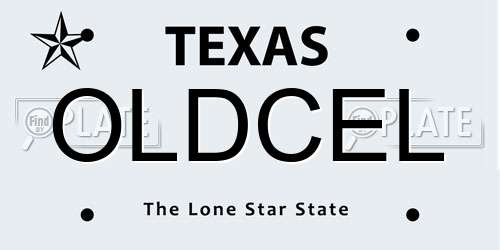OLDCEL Texas License Plate